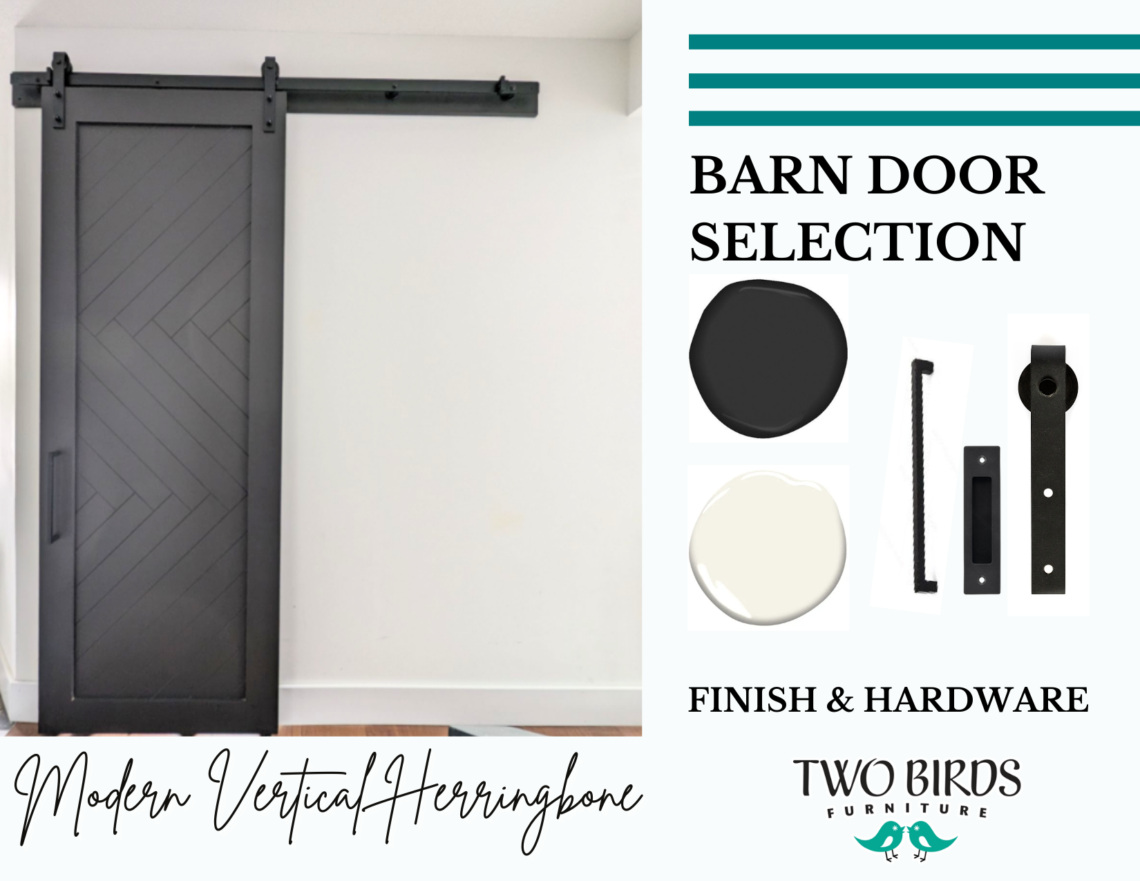 Quick Ship Modern Vertical Herringbone Door Package