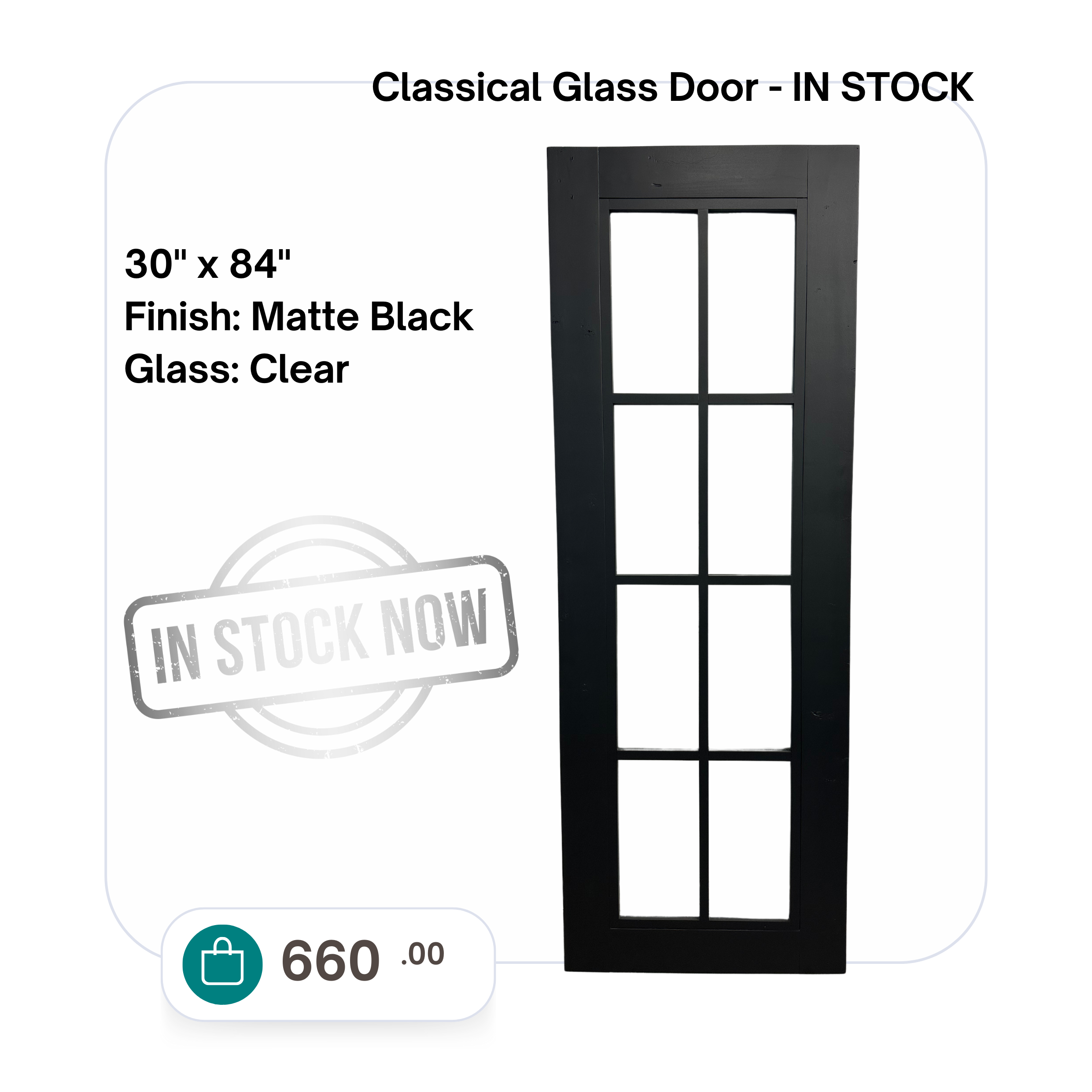 In Stock - Classical Glass Door